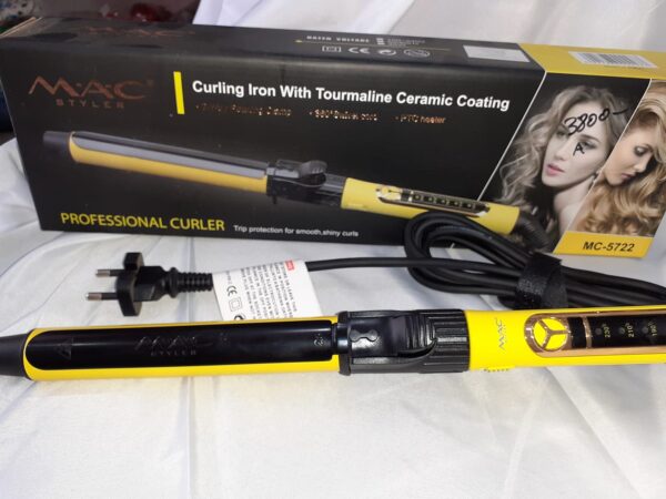MAC Styler Yellow Color 150C-230C Portable Hair Curler Iron Wand With  Ceramic Coating - Image 3