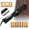New Professional hair straightener iron ceramic coating plate ionic curling iron flat iron styling tool 4in1 - Image 3