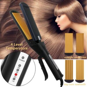 New Professional hair straightener iron ceramic coating plate ionic curling iron flat iron styling tool 4in1