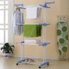 Three Layer Laundry Clothes Drying Rack With Hanger – Fold able Stainless Steel - Image 2