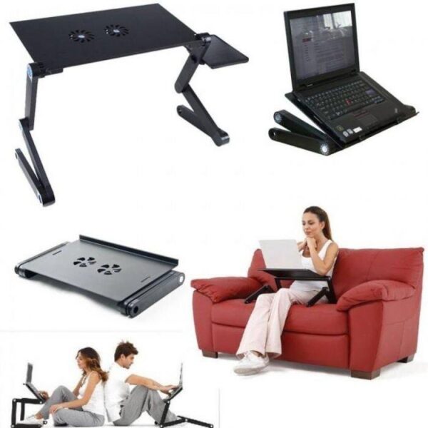 T8 Portable Almuniam laptop Table tow cooling fan - Image 2
