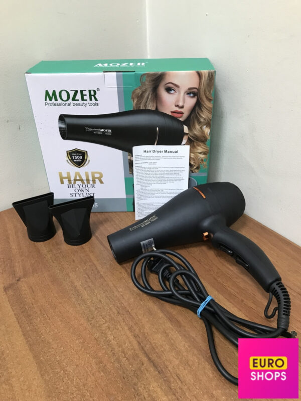 Professional Mozer Hair Dryer 7500Watt MZ-8835 3 Temperature Mode High Speed Hair Dryer - Image 3