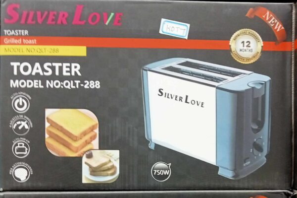Silver Love Toaster Model no-288 750watt