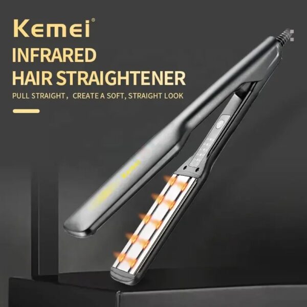 Kemei KM-2519 Infrared Professional Hair Straightener Iron Infrared Heating Technology