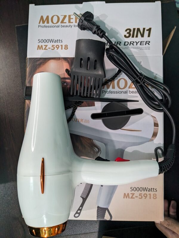 3 in 1 hair dryer Mozer 5000 Watt Professional Hairdryer MZ-5918 - Image 2
