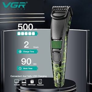 VGR V-053 Camouflage Professional Rechargeable Hair Clipper Trimmer for Men
