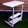 Moveable & Height Adjustable Laptop Table with 2 Shelves / Study Table / Side Table