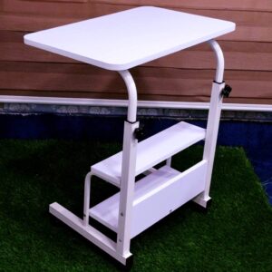 Moveable & Height Adjustable Laptop Table with 2 Shelves / Study Table / Side Table