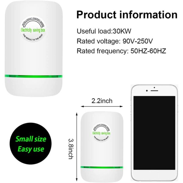 2PCS Power Save, Energy Saver, Electricity Saving Box Household Office Market Device Electric Smart US Plug - Image 2